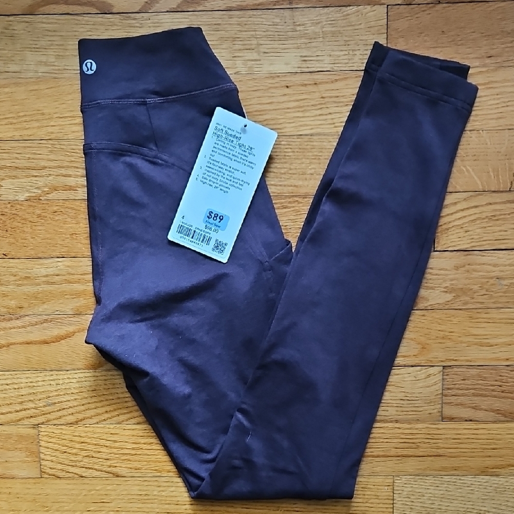 NWT Lululemon Dark Expresso Soft Sueded High-Rise Tight 28"